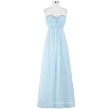 Starzz Ladies Full-Length Strapless Chiffon Long Light Blue Evening Dress 2016 ST000002-3